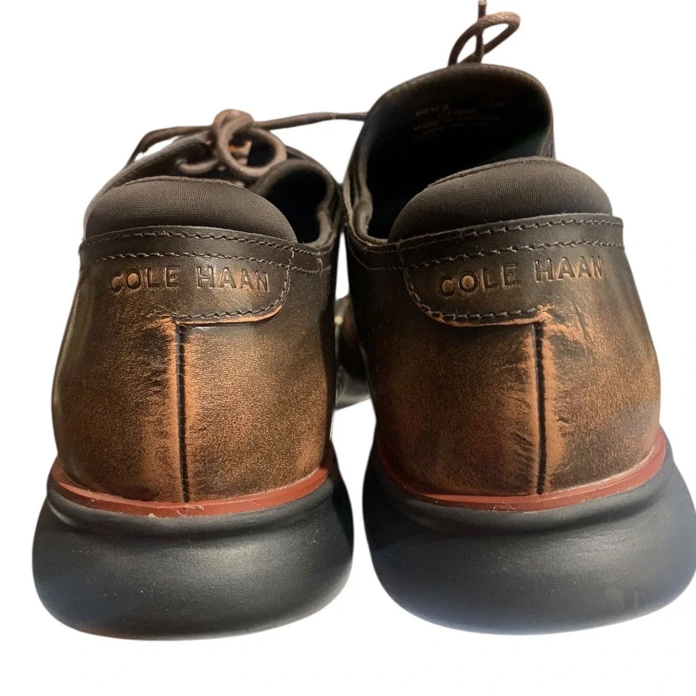 Cole Haan GrandPro Perforated Leather Derby Shoes Men's‎ Size 12M Brown Lace Up